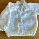 White baby cardigan 0-3 months