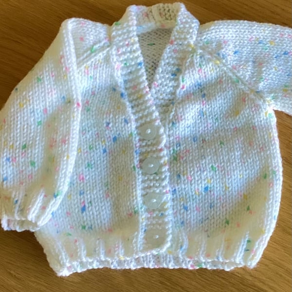 White baby cardigan 0-3 months