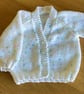 White baby cardigan 0-3 months