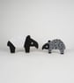 Malayan tapir wooden ornaments, set of 2, animal lover gift. - Image 2