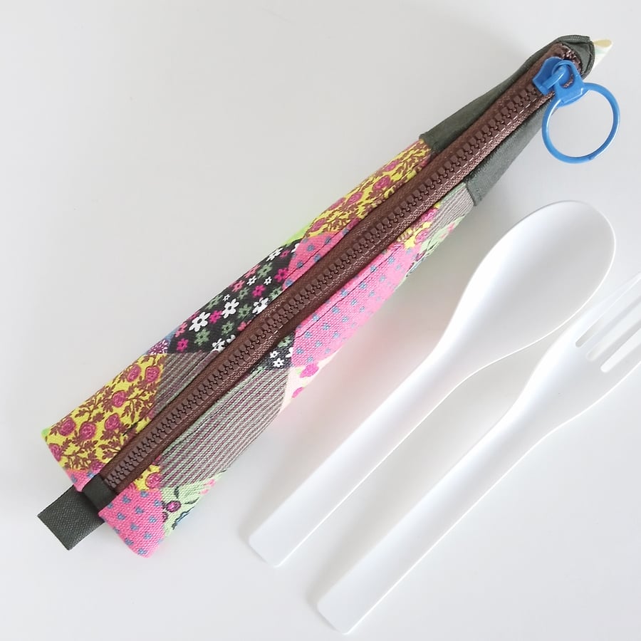 Cutlery Case (Squared Floral Prints) - Medium