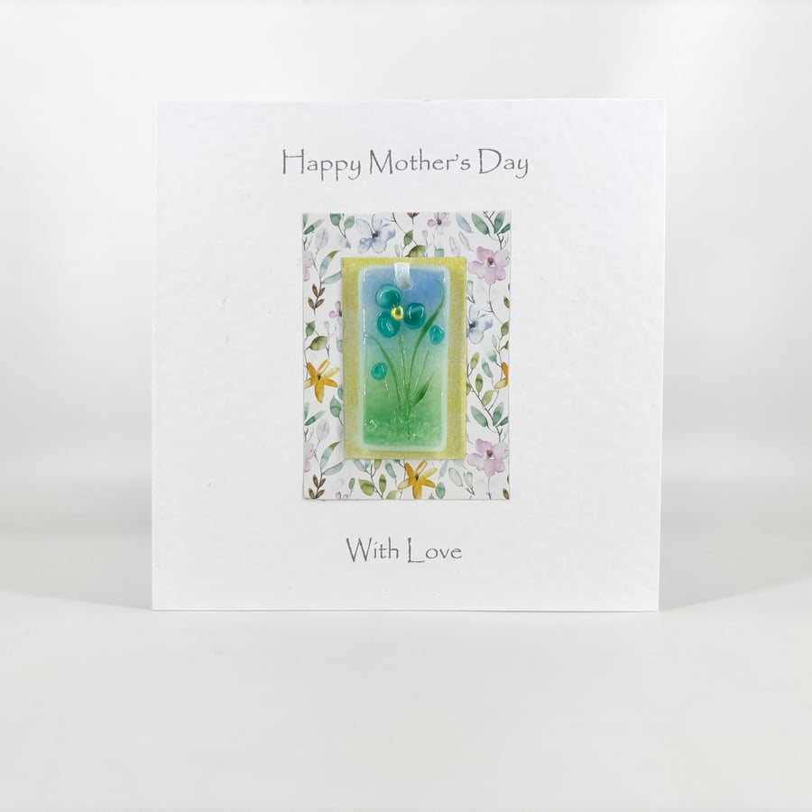 Mother’s Day Card with Detachable Glass Bookmark or Light Catcher