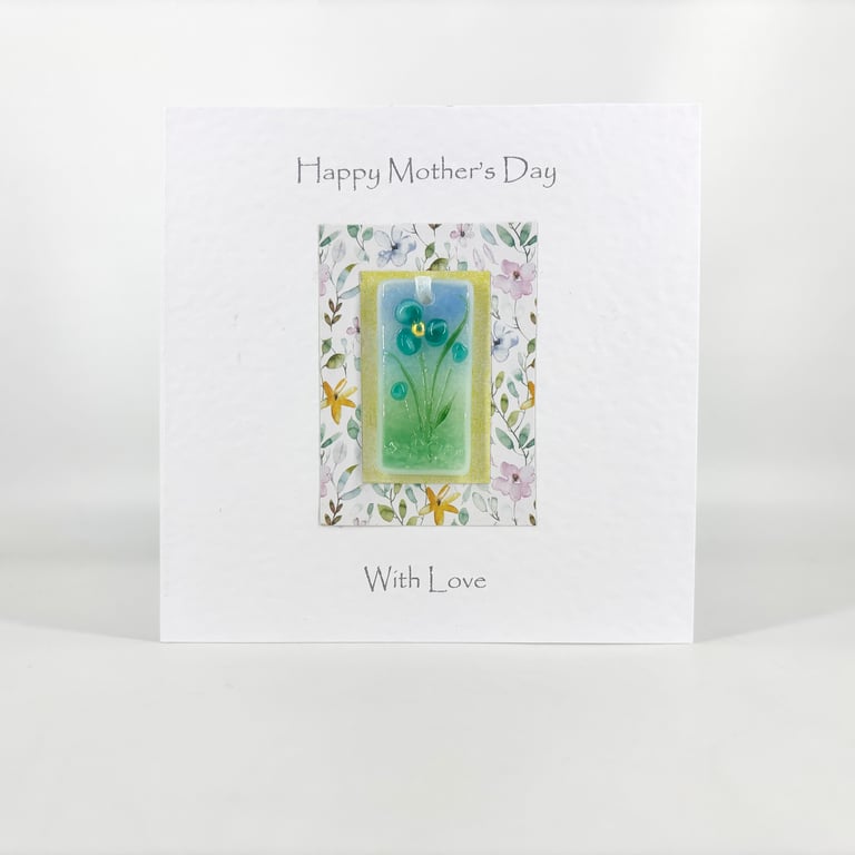 Mother’s Day Card with Detachable Glass Bookmark or Light Catcher