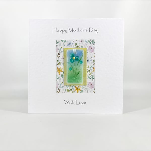 Mother’s Day Card with Detachable Glass Bookmark or Light Catcher