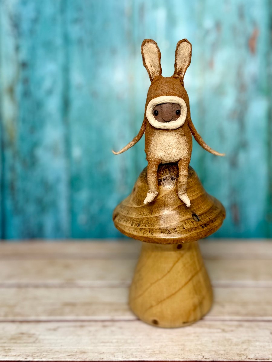 Spun Cotton Sitting Hare Sculpture