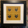 Some cats are ruff stuff. Small original painting. Framed. Cat lover, home