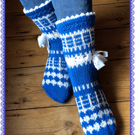 Hand knitted Fairisle slipper socks 