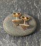 Gold triangle stud earrings 9ct hallmarked - Image 8
