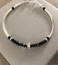 Sterling Silver Black Spinel Noodle Bracelet  - Image 3