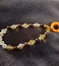 Elasticated "hope" bead bracelet with sunflower charm - Image 1
