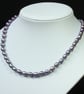 Grey Purple Pearl Necklace - Image 1
