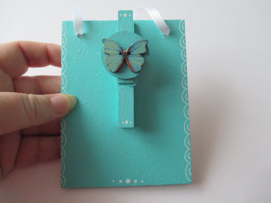 Butterfly Peg Memo Clip Board for Notes Shopping Lists etc 