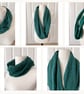 Forest Green with Gold Speckles Infinity Scarf, 100% cotton  - Image 9