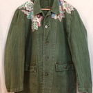 The Matilda - Women's Green Soft Cotton Denim Jacket - Size 12-14
