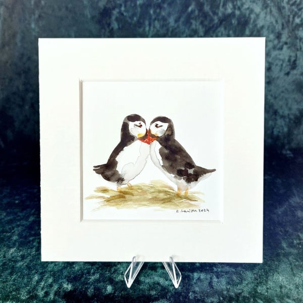 Puffins - Original Watercolour Painting