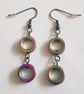 Hematite Circles Necklace and Earrings Set With Gunmetal Wirework - Image 6