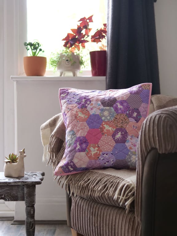 Unicorn and fairies cushion cover - glows in the dark