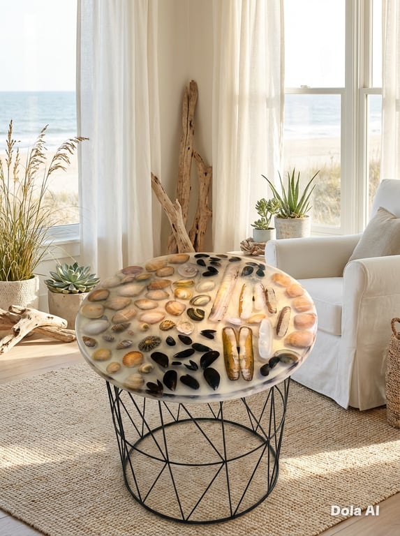 Epoxy Resin Shell Table Top