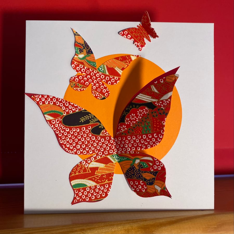 Yuzen Chiyogami Butterflies - Card for Any Occasion 