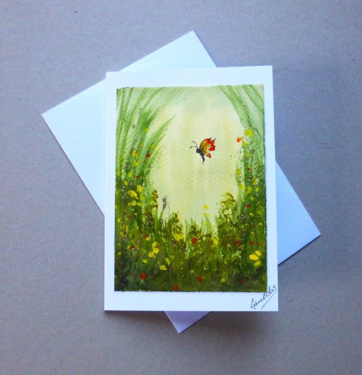 original art fantasy painting blank greetings  card  ( ref FA65 P4 )