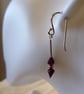 Sterling Silver & Rhodolite Garnet Pear Earrings - Capricorn January Birthstone