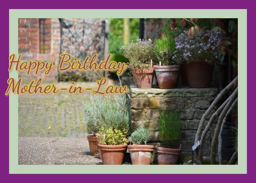 Happy Birthday Mother-In-Law Card A5