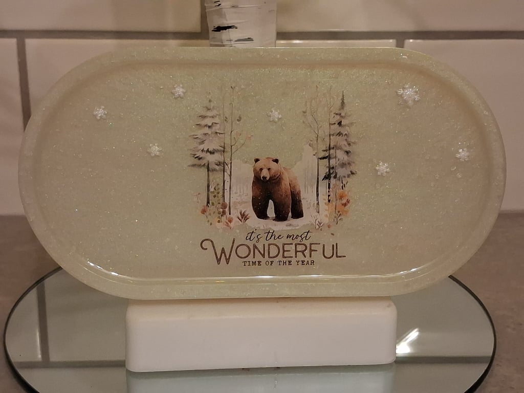 Christmas decorative tray, Santa cookie tray, Christmas cookie tray,Trinket Keys