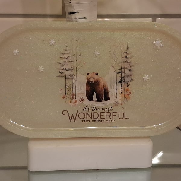 Christmas decorative tray, Santa cookie tray, Christmas cookie tray,Trinket Keys