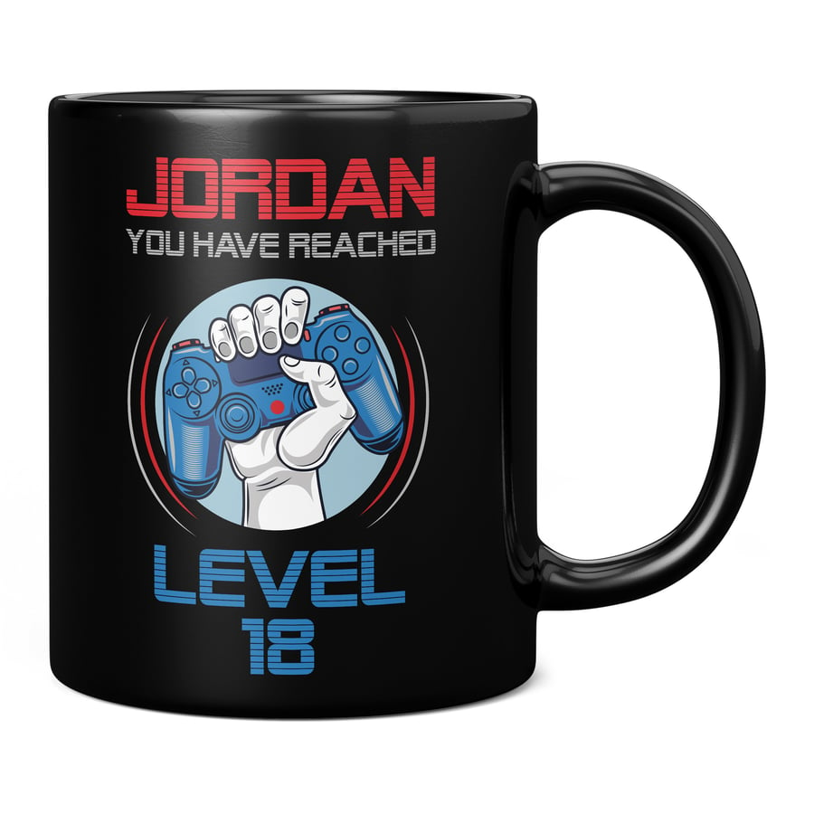 Gamer Mug, 18th Birthday Gift for Him Her, You Have Reached Level 18 Video Game 
