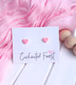 Dusty Rose Pink Mini Heart Stud Earrings, Minimalist Jewellery, Accessories
