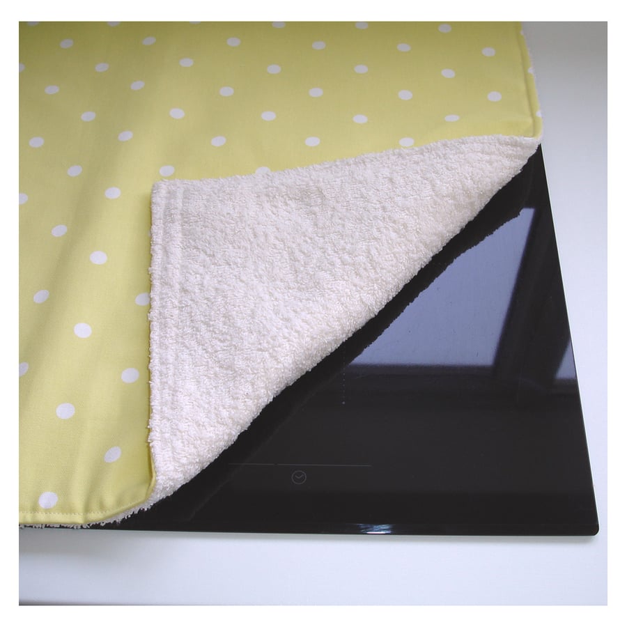 Induction Hob Mat Pad Cover Polka Dot Yellow Electric Oven Kitchen Surface Saver