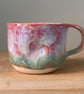 Handmade ceramic mug, pink stoneware mug, 250ml mug, dimple mug - Image 5
