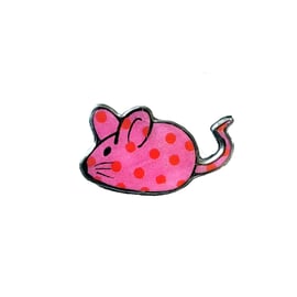 Statement Pink or Yellow Polkadot Mouse Brooch by EllyMental
