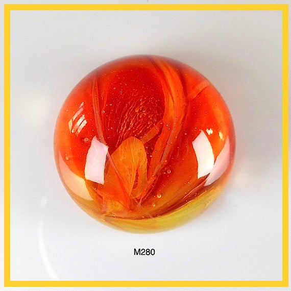 Medium Round Fire Cabochon, hand made, Unique, Resin Jewelry, M280
