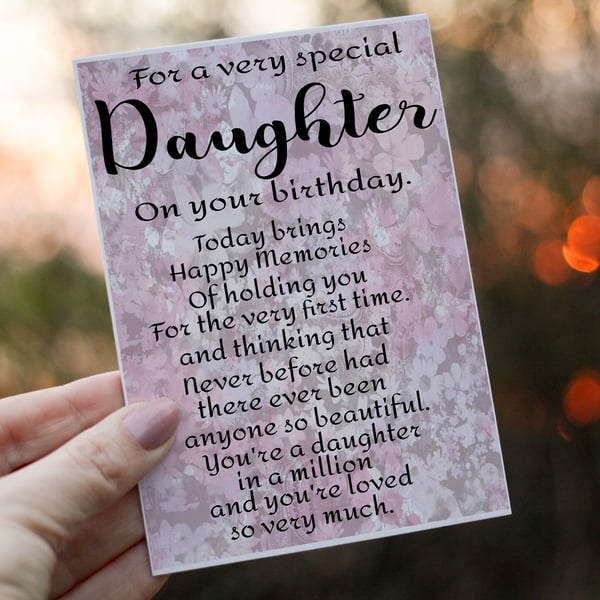 Daughter Birthday Card, Card for Birthday, Greetings Card, Daughter Birthday 