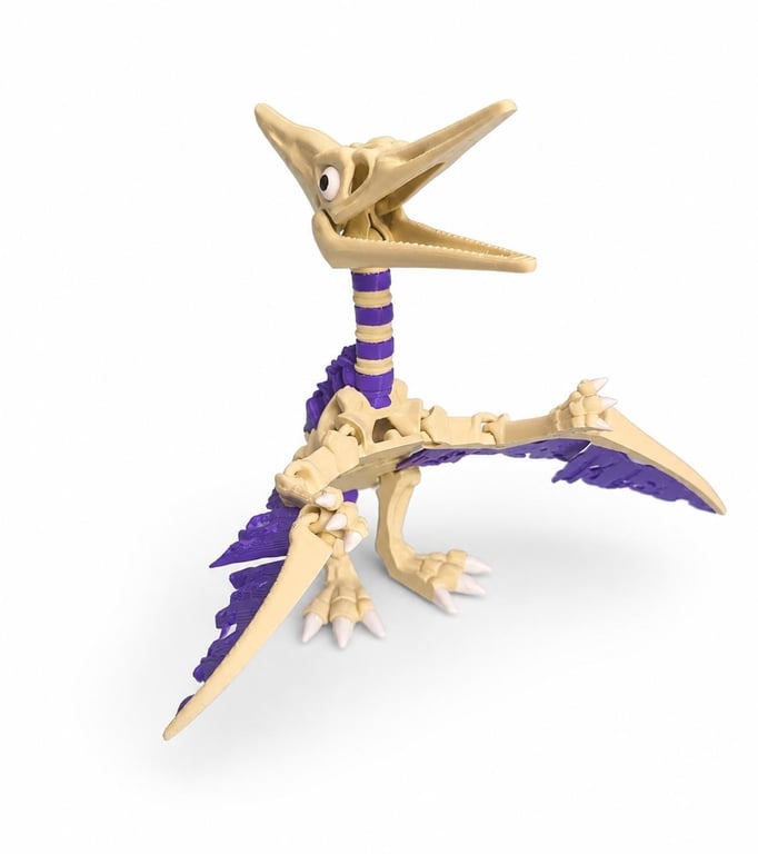 Flexible Skeleton Pteranodon Fidget Toy 3D Printed Articulated Flying Dinosaur 