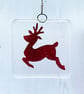 Fused Glass Copper Reindeer Hanging - Image 5
