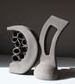 Black Clay Sculpture Interdependent Forms - Image 3