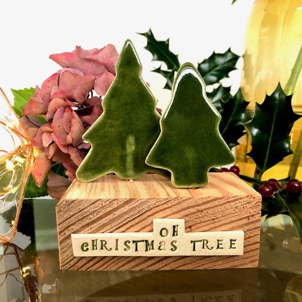 Ceramic tree decoration - Oh Christmas tree