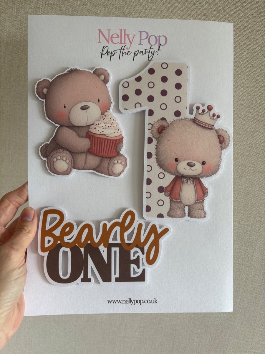 Bearly One First Birthday Cake Accessory Pack