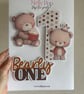 Bearly One First Birthday Cake Accessory Pack