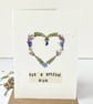 Handmade Pressed Flower Heart, Mother's Day, Birthday Card  - Image 6