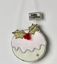 'Happy Christmas Pudding' - Handmade Decoration - Image 4