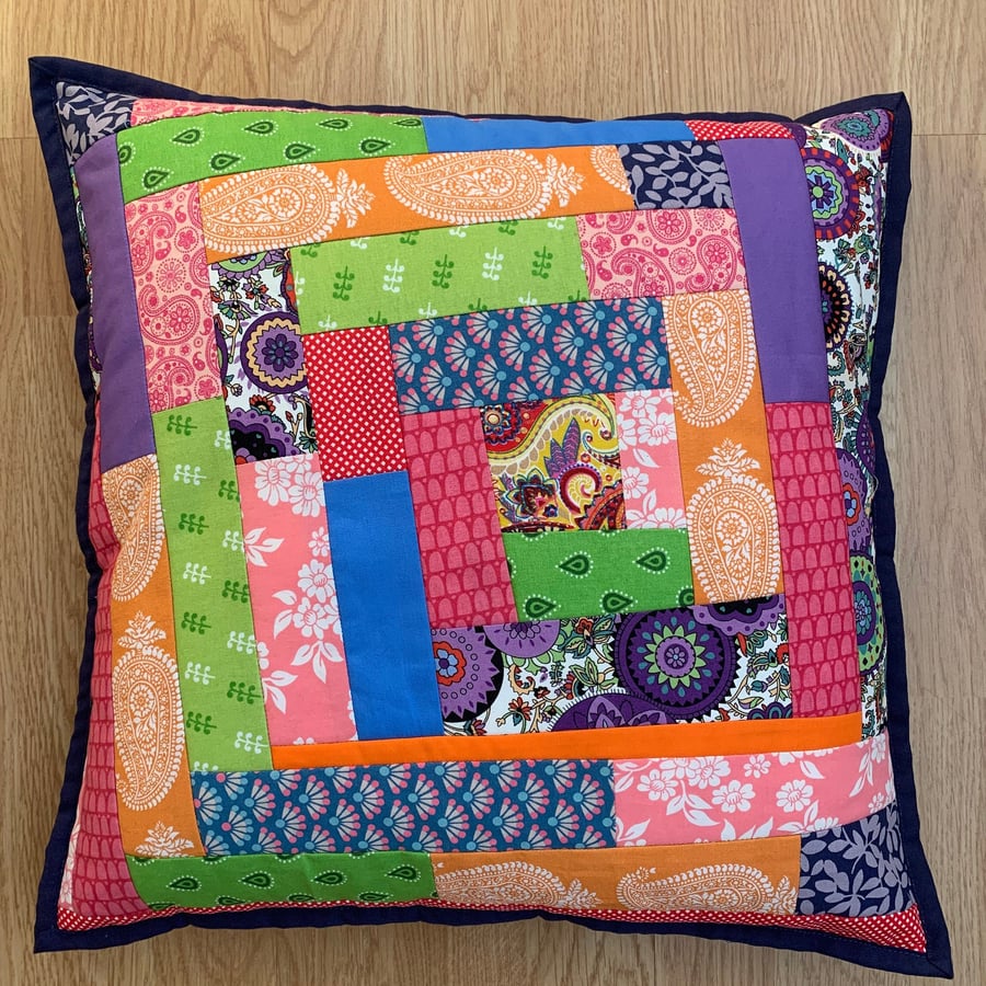 Patchwork quilted cushion covers