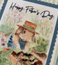 Father's day card for Gardeners - bunny illustration