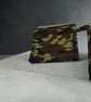 Wristlet and Wallet in Khaki Camouflage Fabric