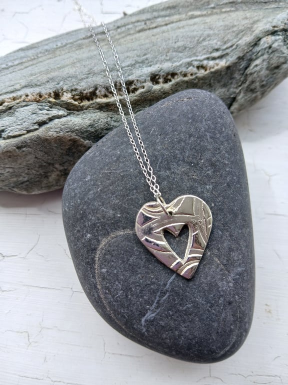 Silver heart pendant