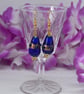 Blue and Gold Teardrop Earrings - Image 8