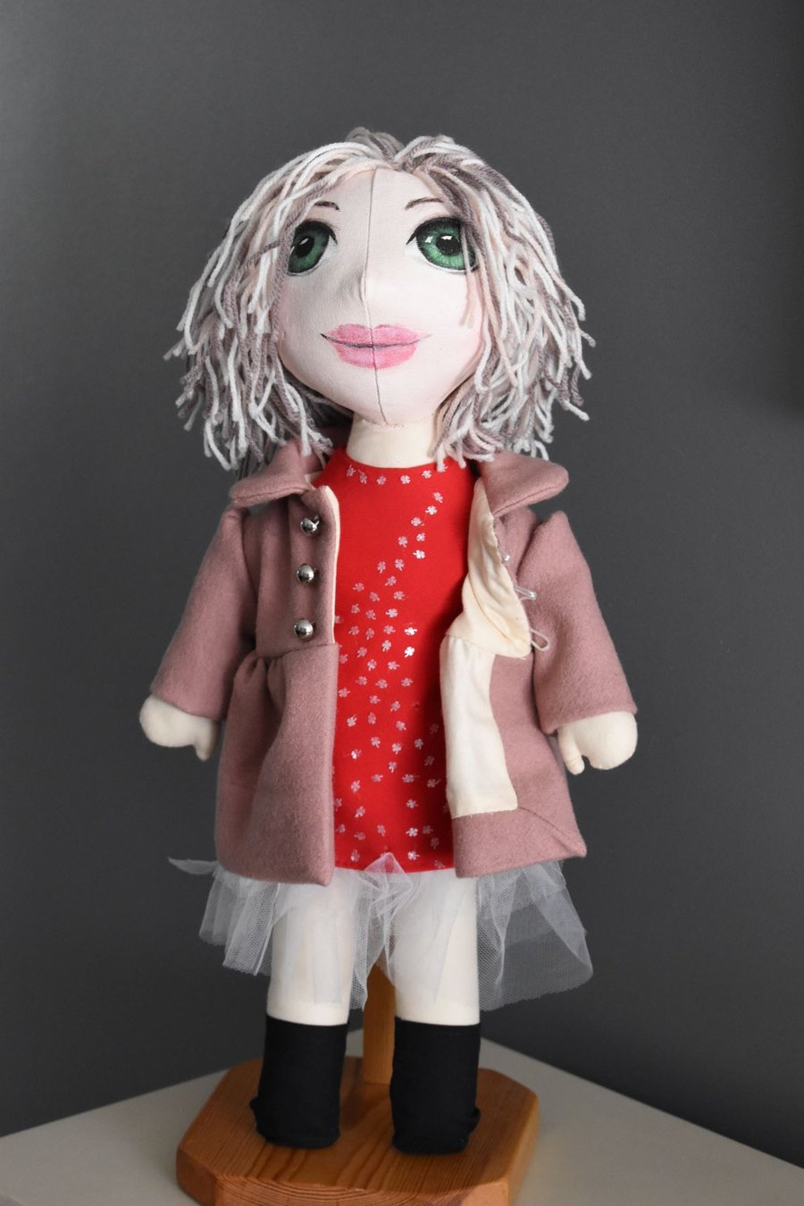 Blonde hair handmade doll gift