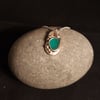 Dark Teal Seaglass and Silver Pendant